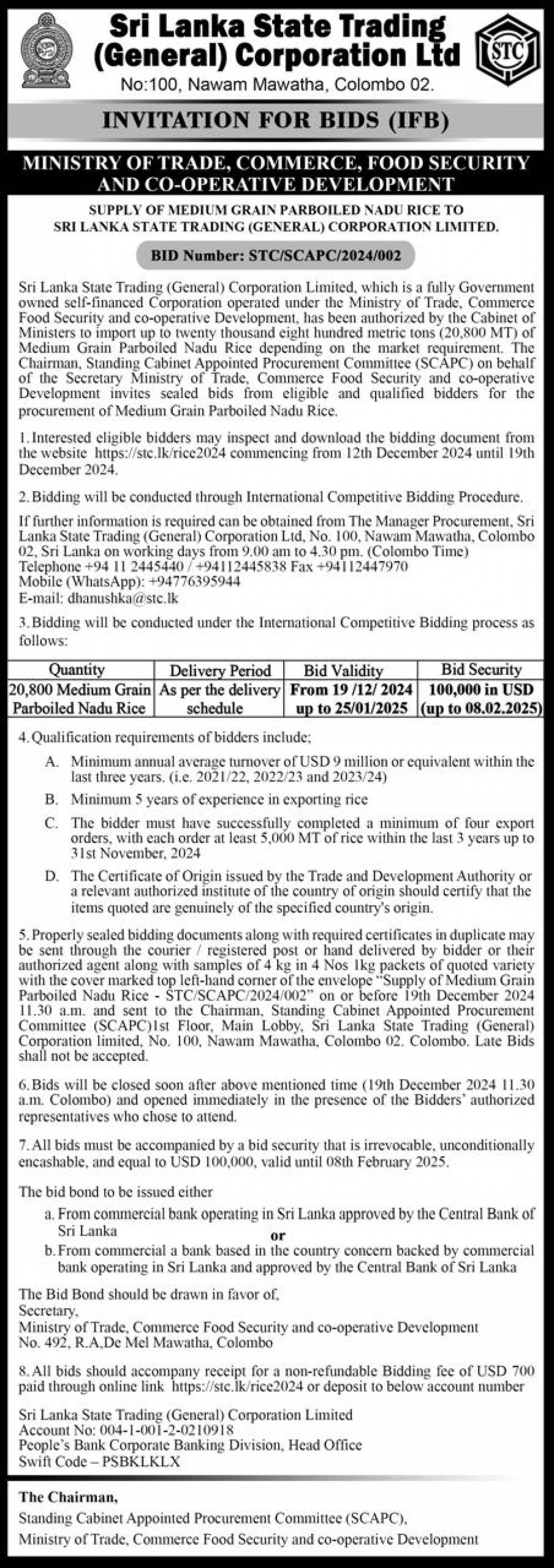 INVITATION FOR BIDS (IFB)